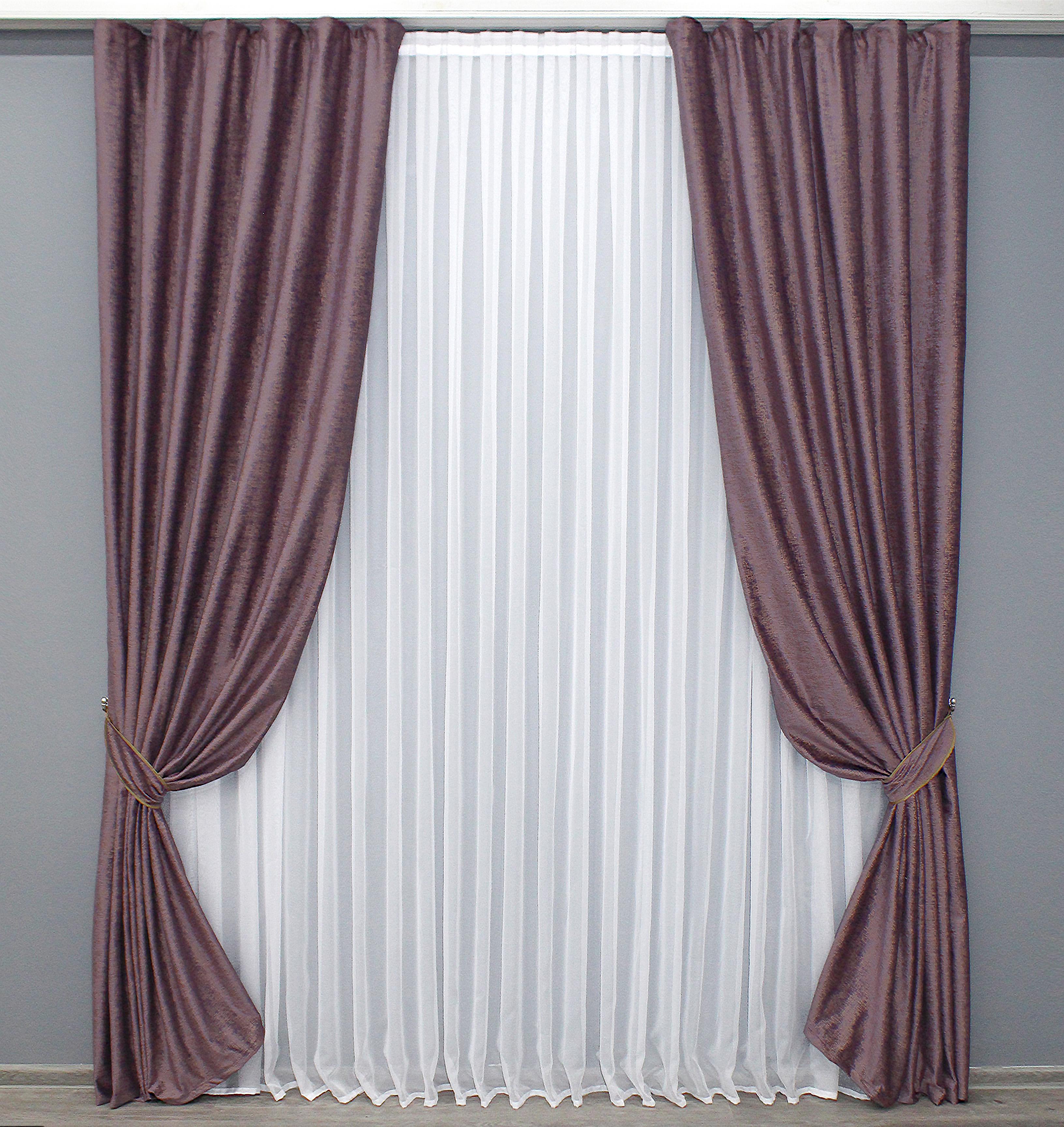 Комплект штор VR-Textil №1324ш 150х270 см 2 шт. Сливовой (33-0191)