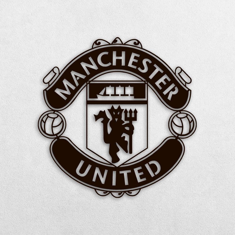 Настенное панно из дерева TWD FC Manchester United 50х50 см Черный (WALL51008M)