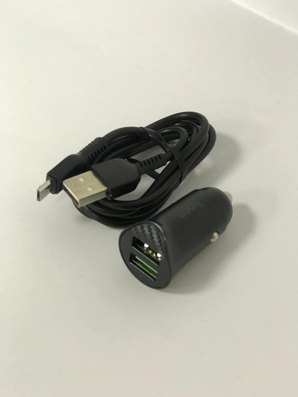 Зарядний пристрій автомобільний Hoco Z39 Micro 2в1 з 2 USB QC3.0 18W Зарядний пристрій автомобільний Hoco Z39 Micro 2в1 з 2 USB QC3.0 18W