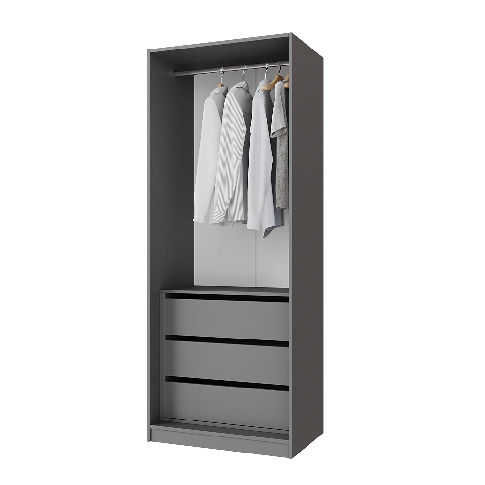 Шафа розпашна з тумбою Меблітренд Чиназес ЧиТ-800 800х500х2050 мм Графітовий/Білий (27261813) - фото 2 Шафа розпашна з тумбою Меблітренд Чиназес ЧиТ-800 800х500х2050 мм Графітовий/Білий (27261813) - фото 2