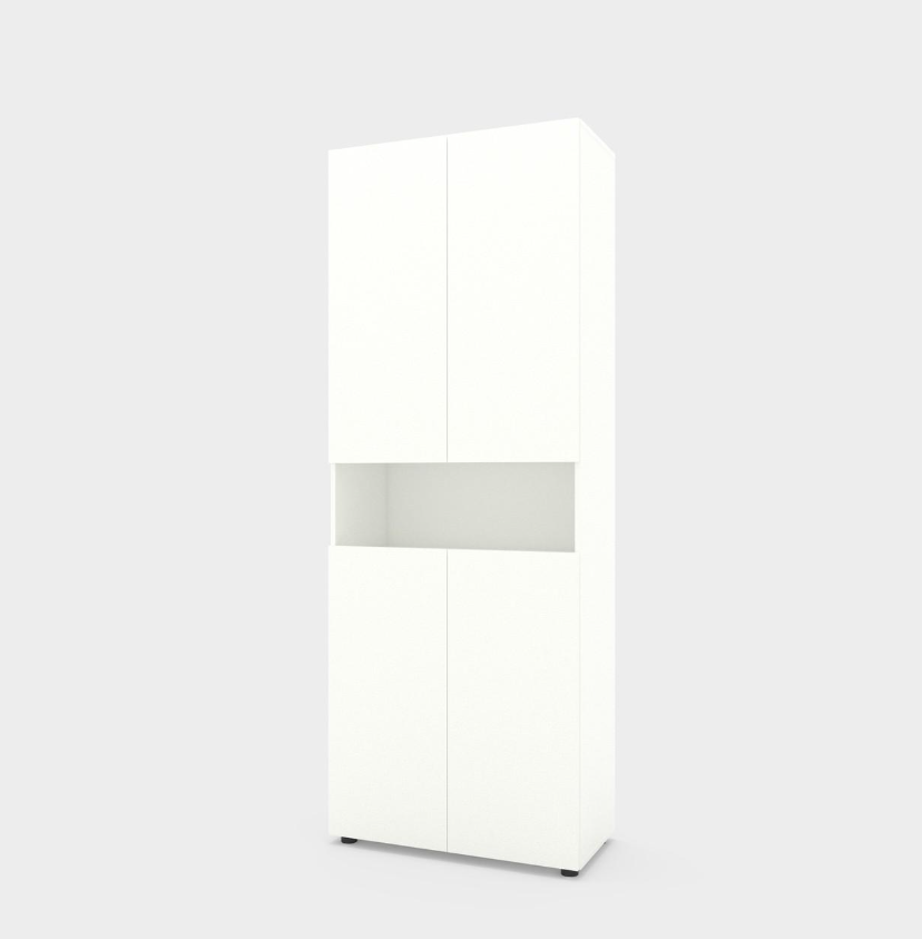 Пенал Metkas Home B002 ЛДСП 800x350x2130 мм Білий сніг