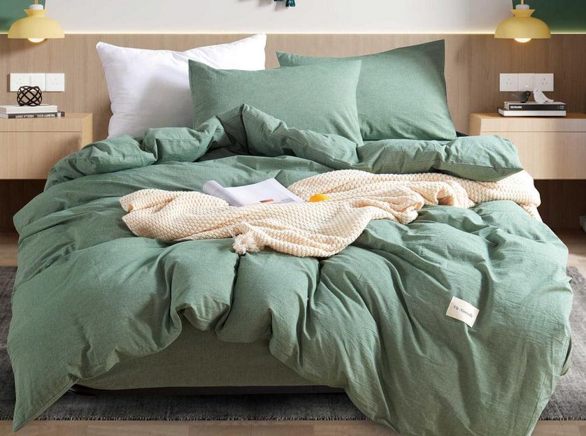 Постельное белье Vie Nouvelle Washed cotton семейное вареный хлопок 155х210 см (W13F)