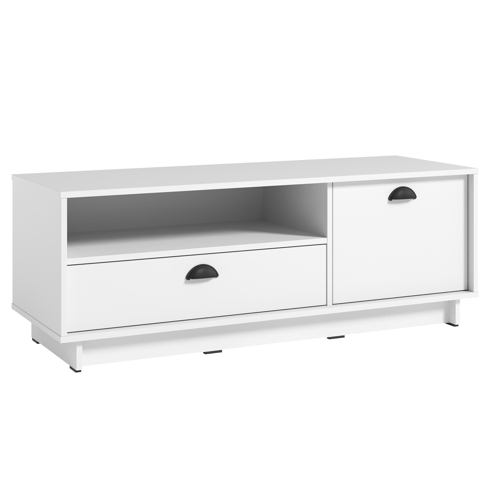 Тумба під телевізор із ящиком та дверима 1280x460x450 мм Білий (mkl-3-wh)