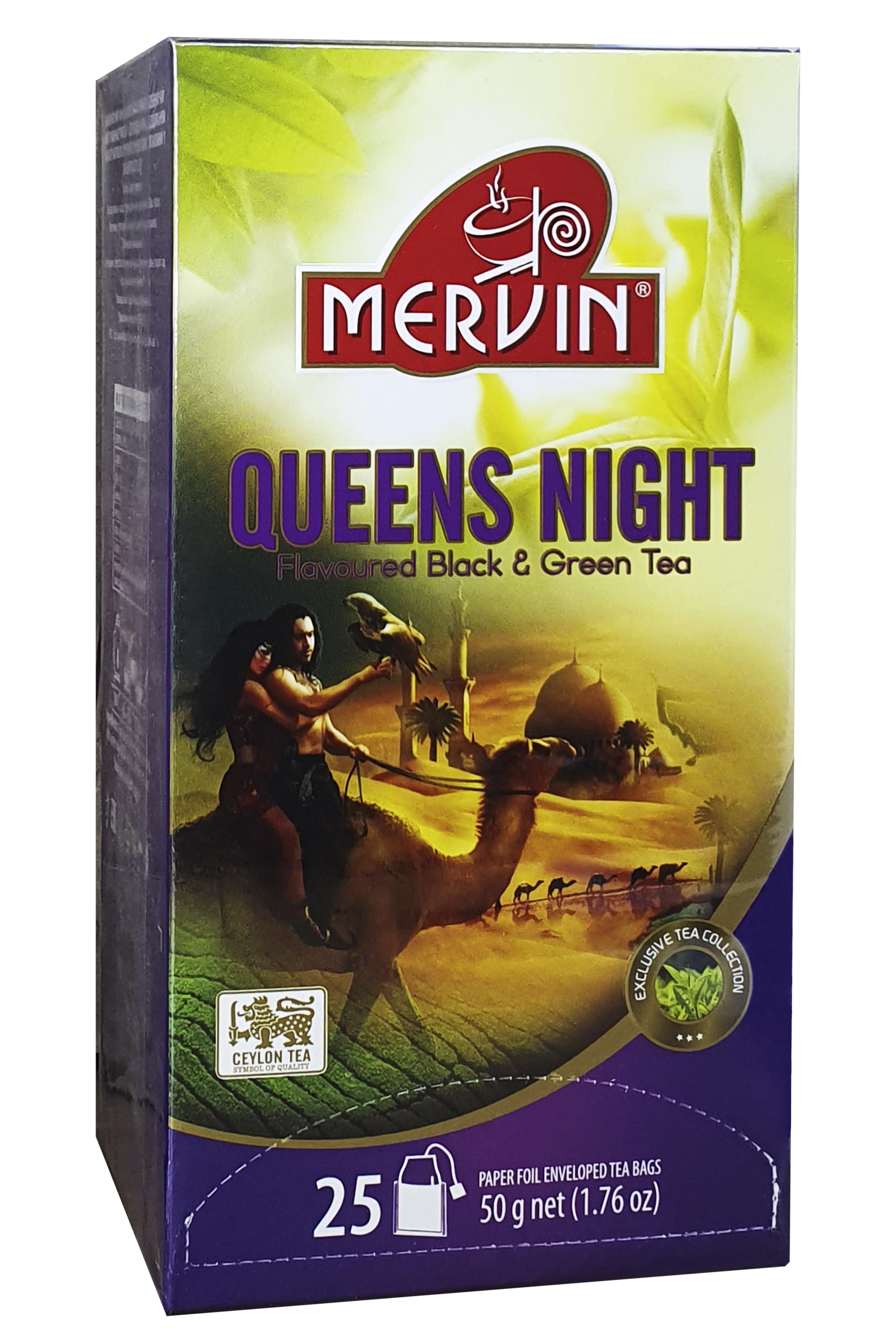 Чай черный Mervin Queen's Night с зеленым Королева Ночи 25 шт. 2 г (56902)