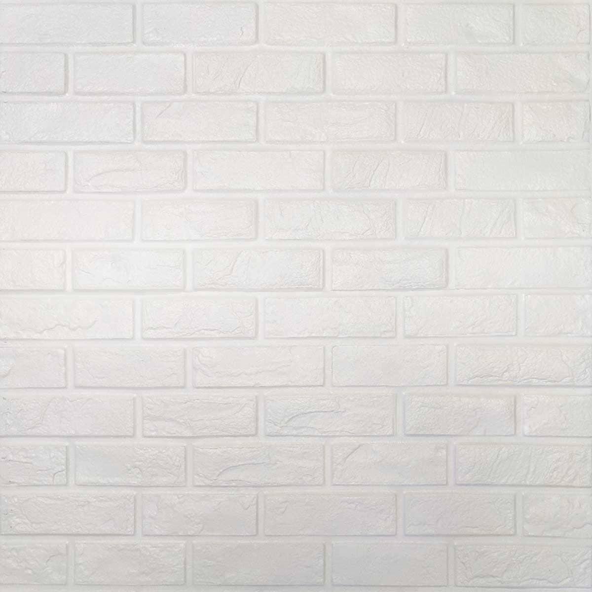 Панель 3D самоклеящаяся Sticker Wall культурный камень 700х800х8 мм Белый