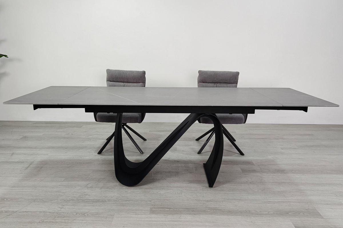 Стол обеденный раскладной Intarsio JULIAN CERAMIC 160-240х90 см Серый матовый/Черный (JULIAN160) - фото 7 Стол обеденный раскладной Intarsio JULIAN CERAMIC 160-240х90 см Серый матовый/Черный (JULIAN160) - фото 7