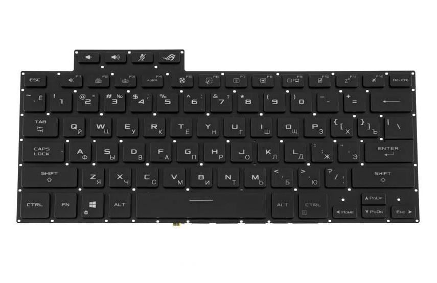 Клавіатура для ноутбука Asus GV301 series rus без фрейму/підсвічування клавіш Black (169478)