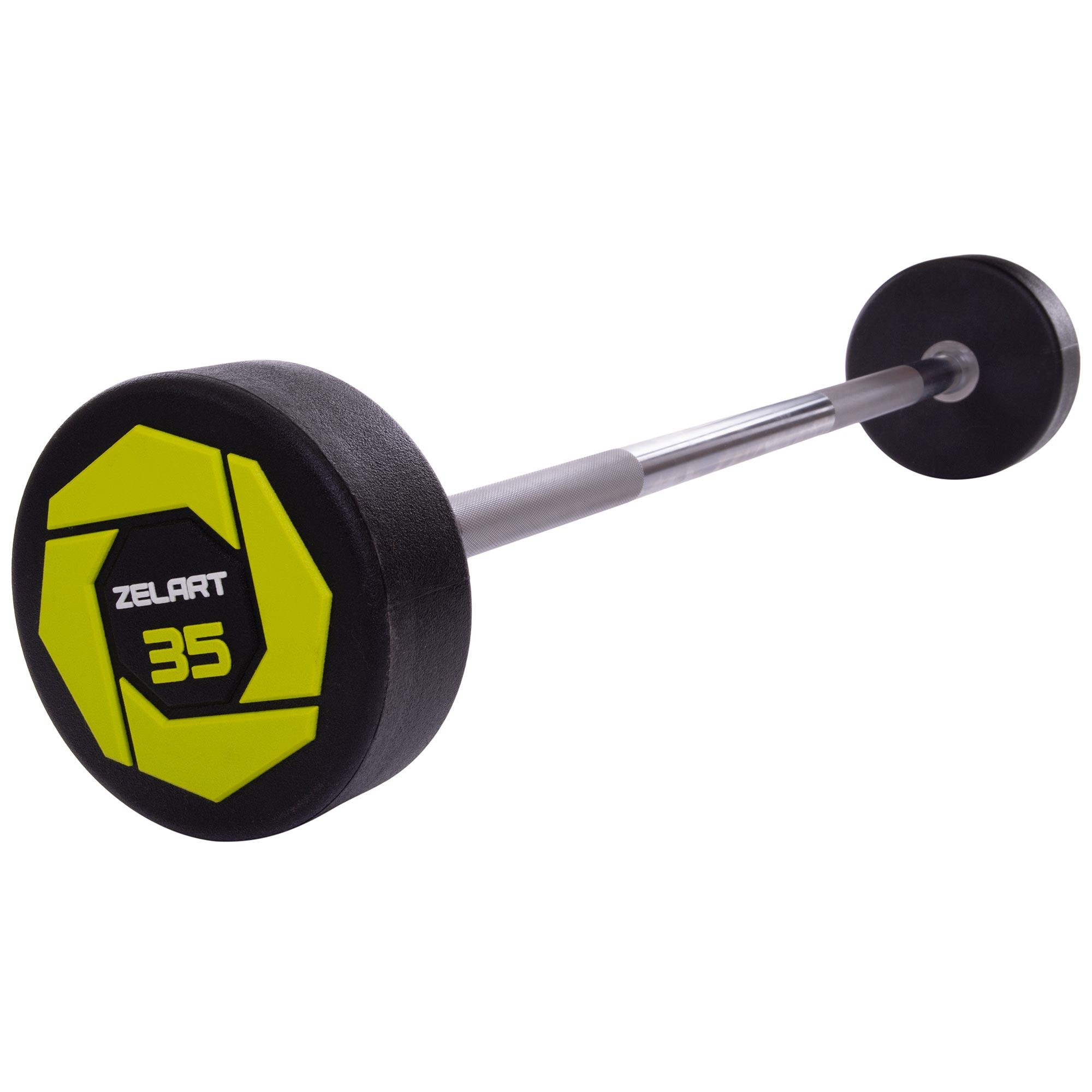 Штанга Zelart Urethane Barbell фіксована пряма поліуретанова TA-2689-35 довжина 110 см 35 кг (DR002612)