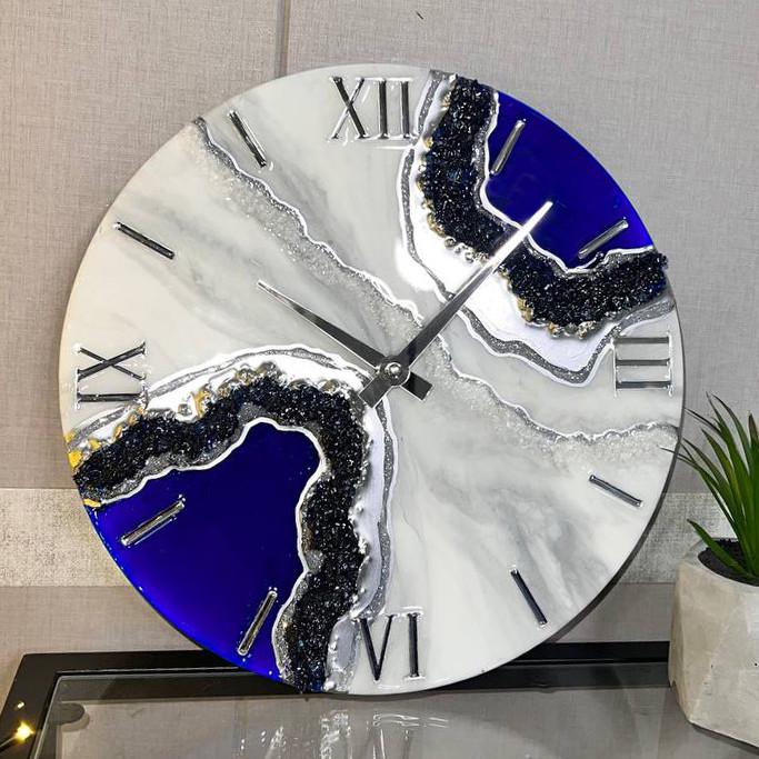 Часы настенные круглые из эпоксидной смолы EPOXY M137 65x65 см