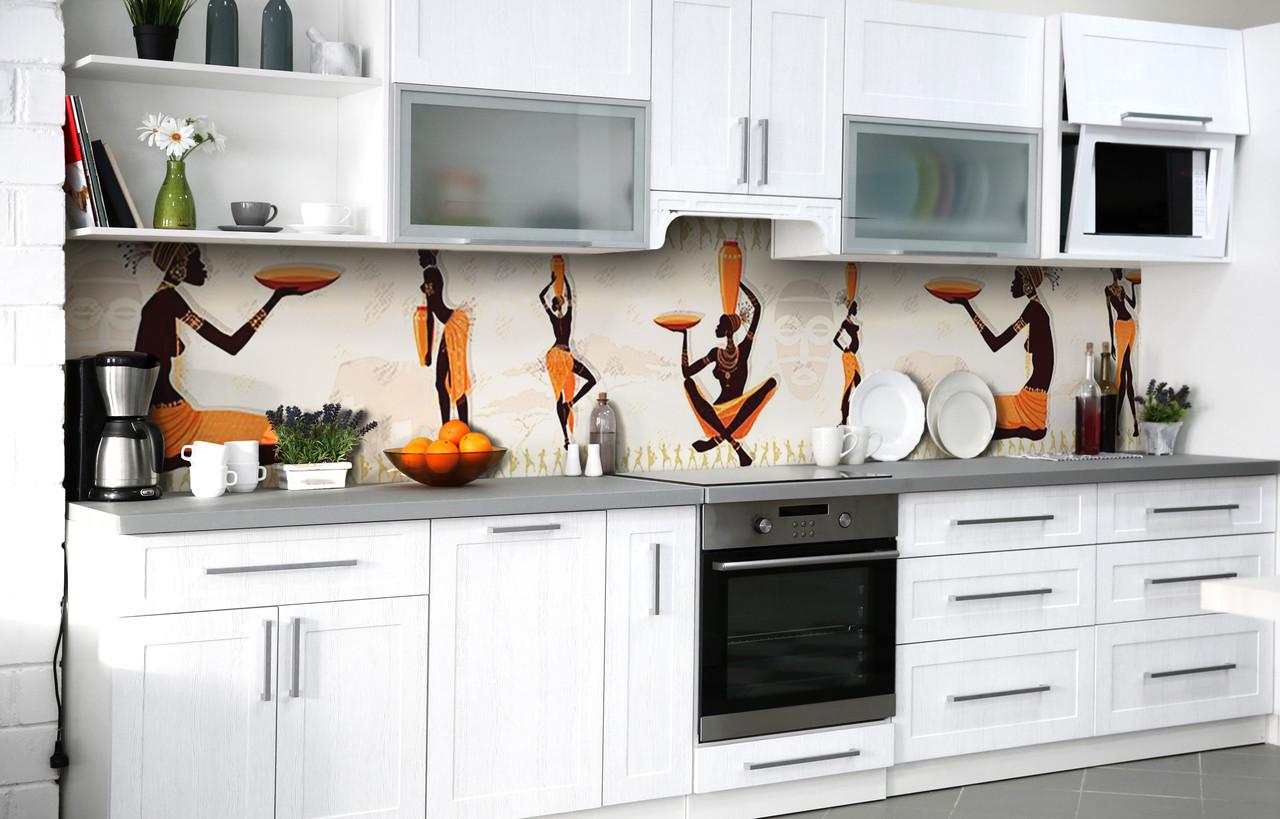 Кухонный фартук Гостеприимство Африки виниловый самоклеющийся 65х250 см