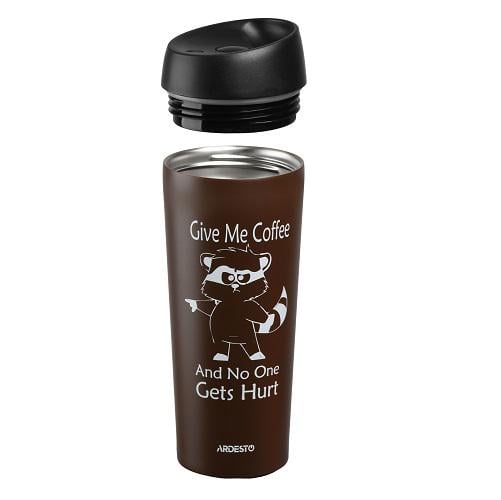 Термокружка Ardesto Coffee Time Raccoon AR2645DML 450 мл Коричневый - фото 2 Термокружка Ardesto Coffee Time Raccoon AR2645DML 450 мл Коричневый - фото 2