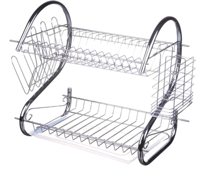 Сушарка для посуду A-PLUS 2 яруси з пластиковим піддоном (1155)