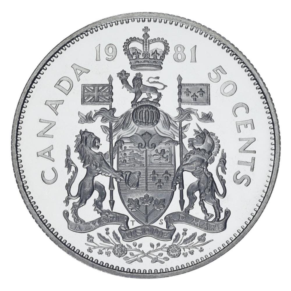 Коллекционная монета Канада 50 центов 1981 AU-UNC (М23425)