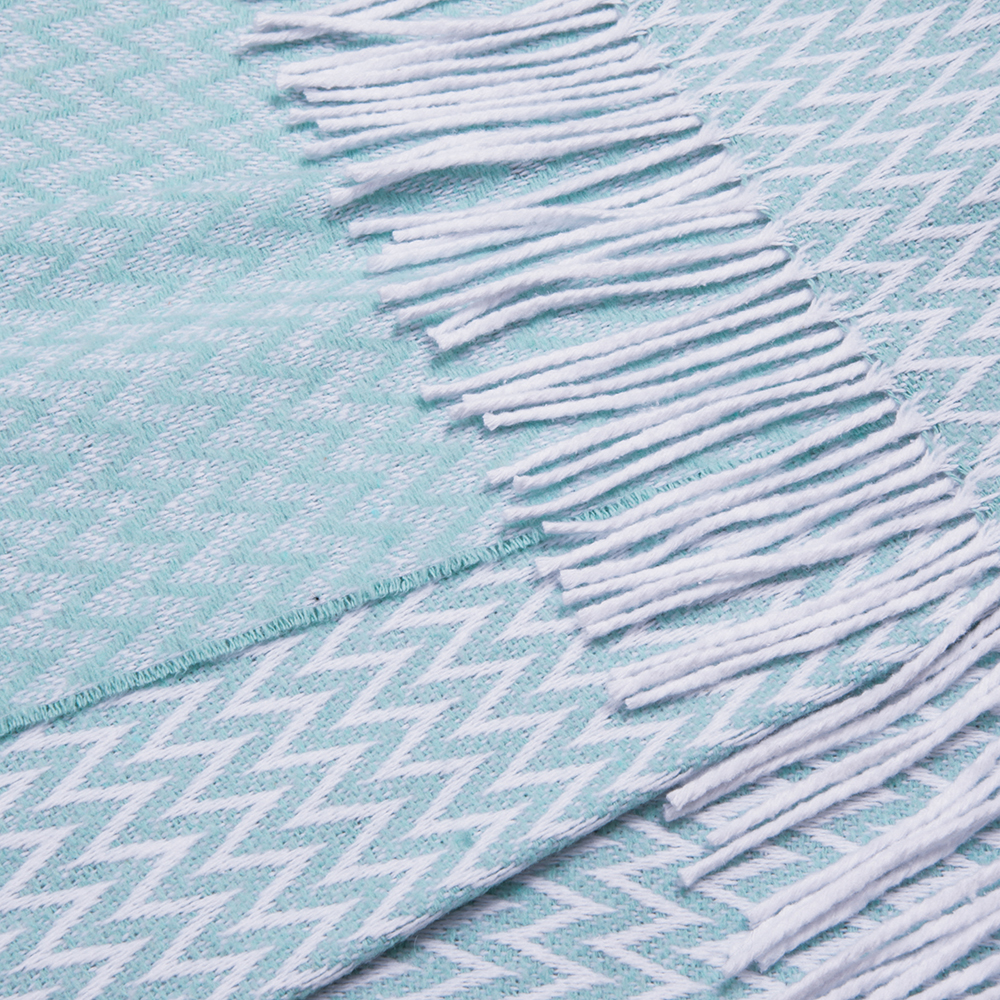 Плед хлопковый Love You Зиг-заг 140x200 Мята - фото 3