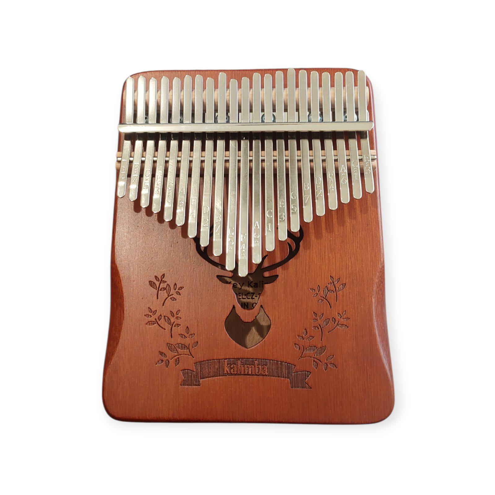 Калімба з резонатором на 21 язичків з візерунком Шляхетний Олень Темно- Коричневий (K-21-24TK)