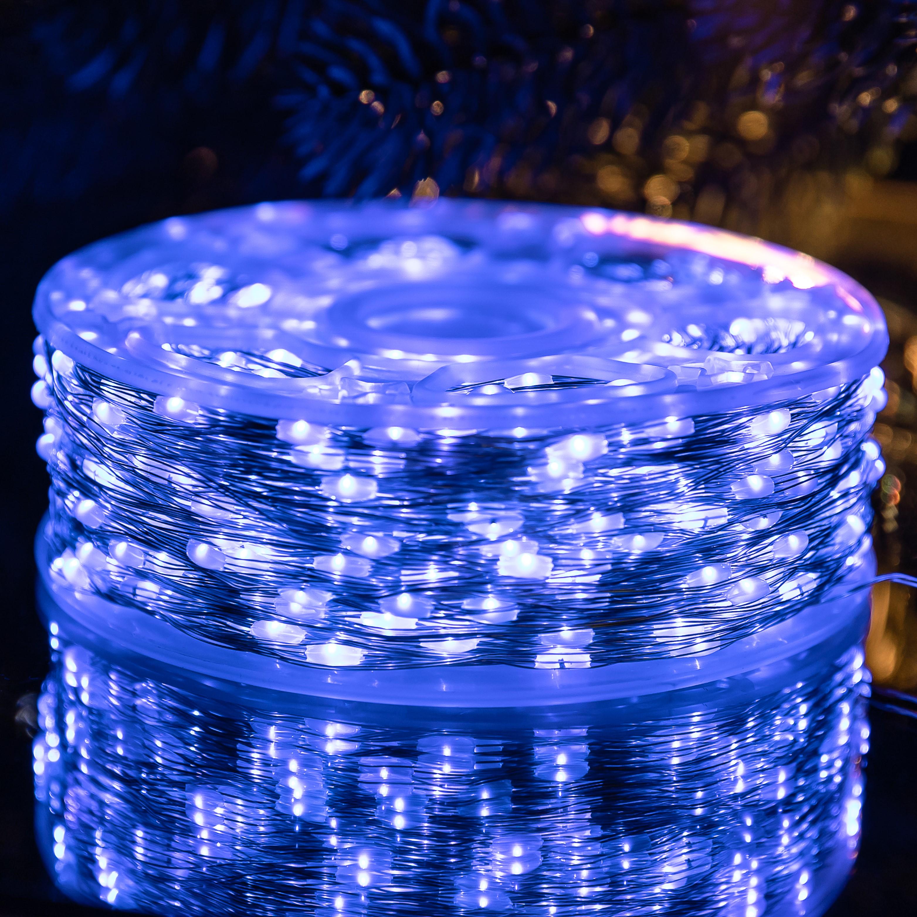 Гирлянда нить для декора GarlandoPro Роса с пультом от сети 2000 LED 200 м Синий (147-107-2000L200MWBL)