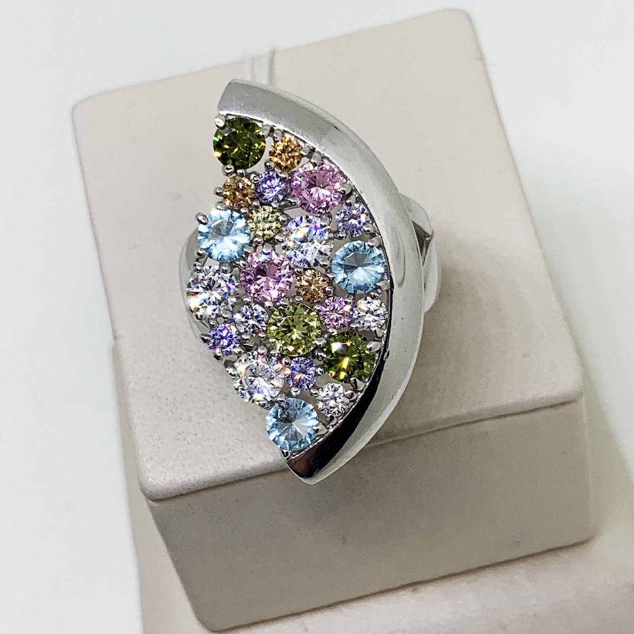 Кольцо серебряное Авангард с фианитом р. 18 6,6 г (1618561911)