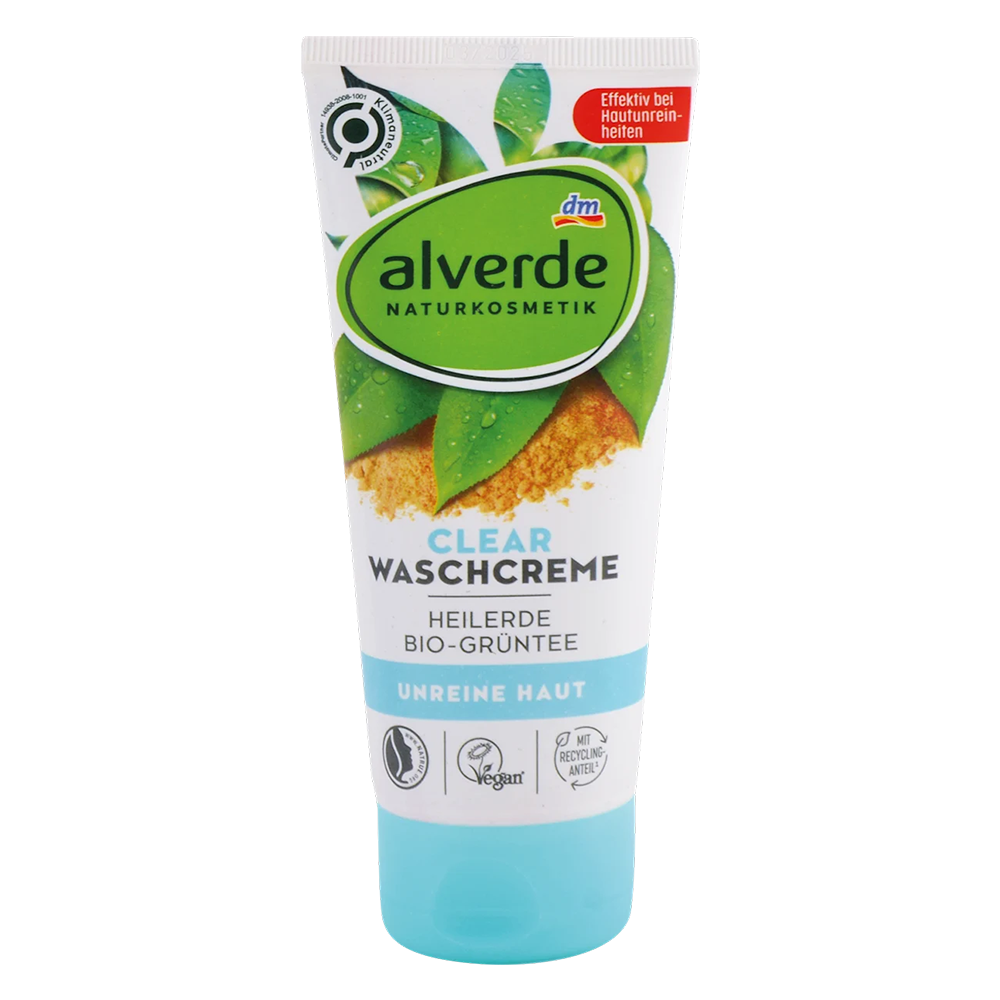 Крем очищающий Alverde Naturkosmetik Clear с целебной грязью и экстрактом зеленого чая 100 мл