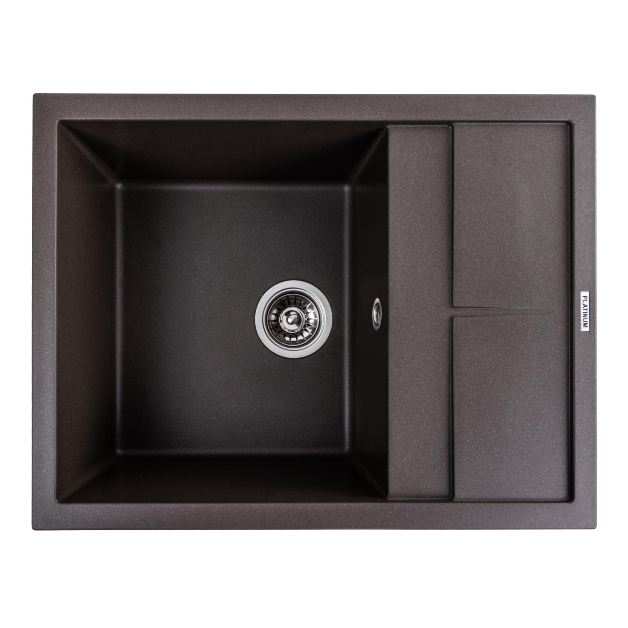 Мойка кухонная Platinum PLS-A40771 гранитная прямоугольная 650x500 мм Коричневый (25965267)