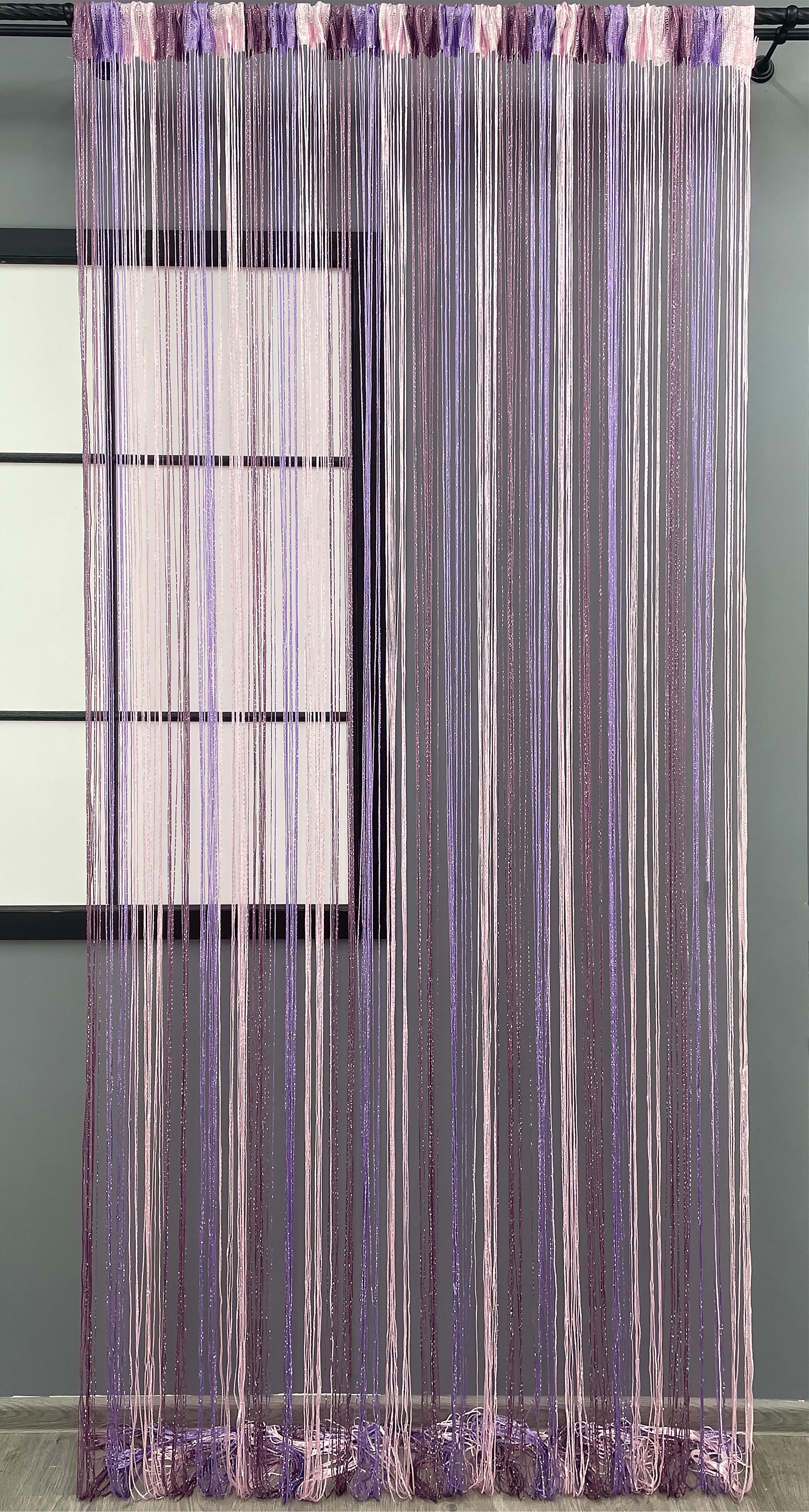 Шторы-нити с люрексом 300х300 см Малиновый с сиренево-розовым (61-075) - фото 3