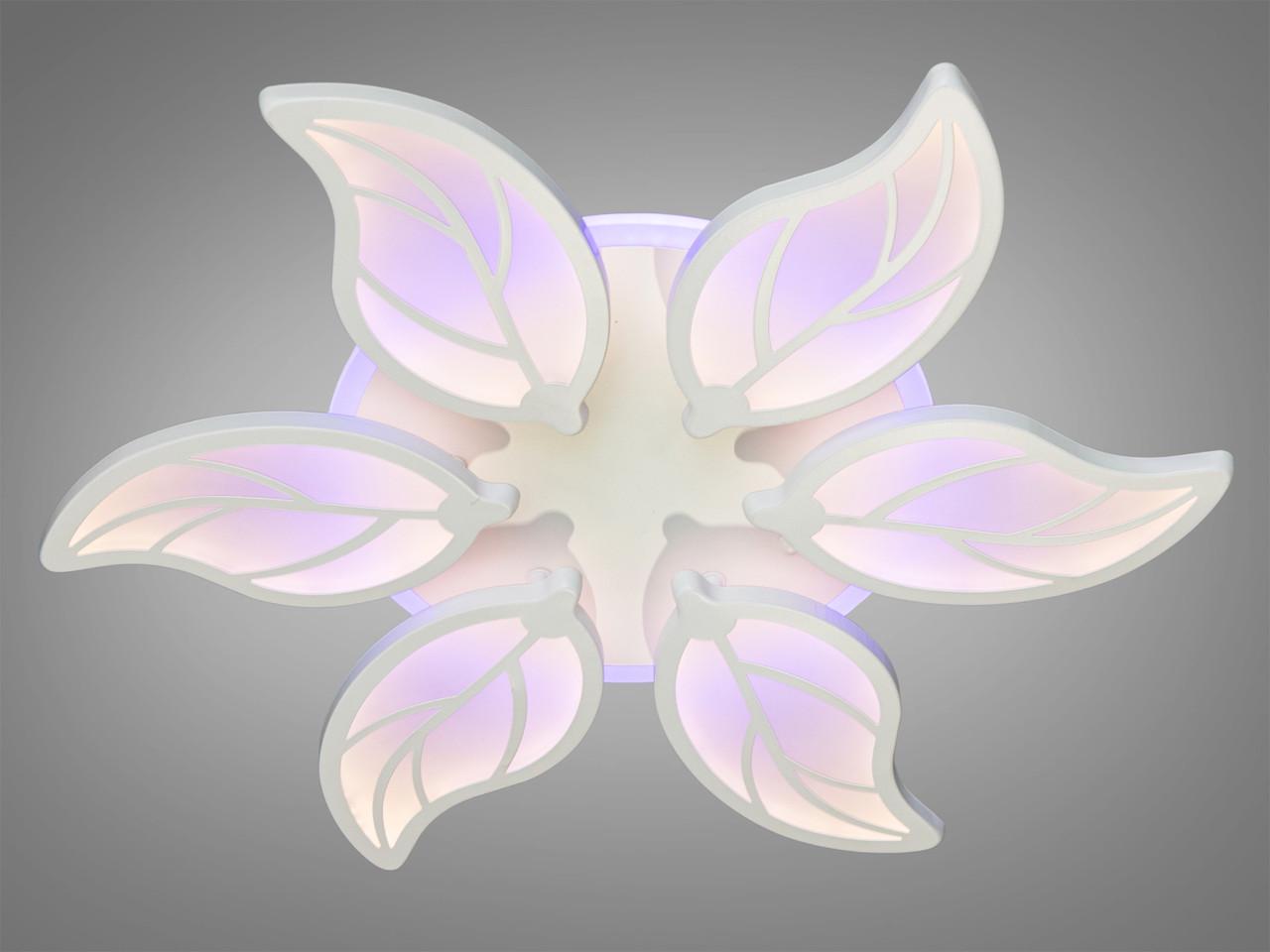 Люстра LED в спальню с подсветкой 8028-6WH-LS 105W на 15 м2 Белый (2019840818) - фото 4 Люстра LED в спальню с подсветкой 8028-6WH-LS 105W на 15 м2 Белый (2019840818) - фото 4