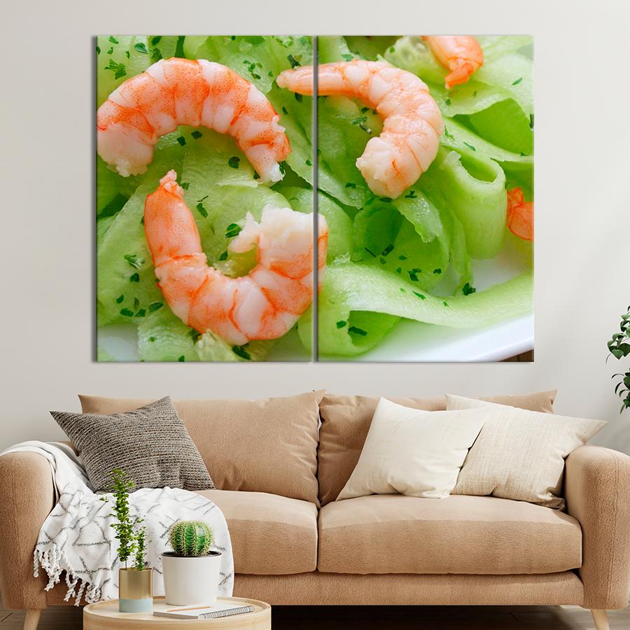 Настенний декор Сочный салат с креветками 71x51 см (A503-2)