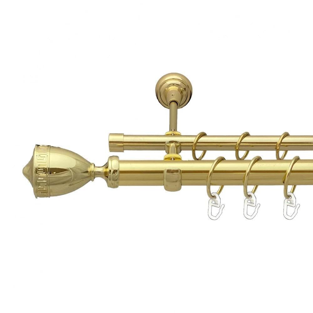 Карниз трубчастий дворядний Orvit Афіна 25/16 мм 200 см Золотий (000-6321) - фото 1 Карниз трубчастий дворядний Orvit Афіна 25/16 мм 200 см Золотий (000-6321) - фото 1