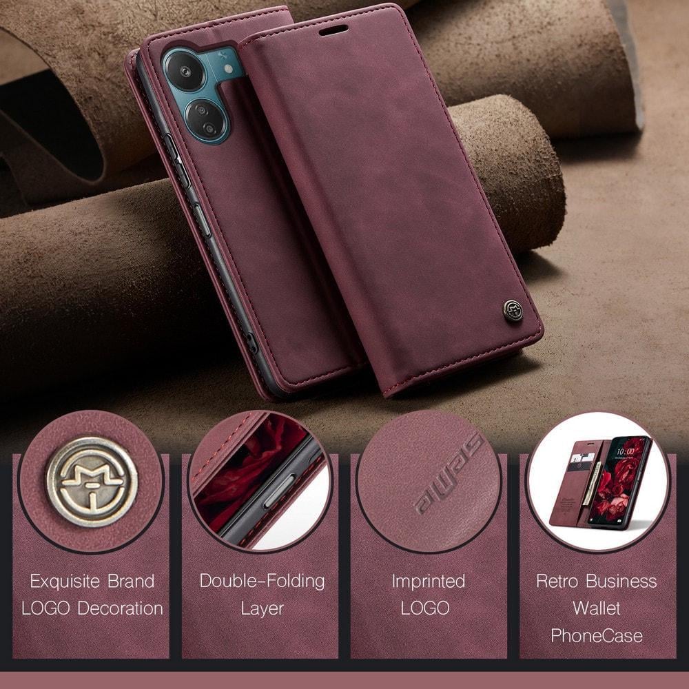 Чехол книжка с магнитом Xiaomi Poco C65 CaseMe Wine (35389-42) - фото 4 Чехол книжка с магнитом Xiaomi Poco C65 CaseMe Wine (35389-42) - фото 4
