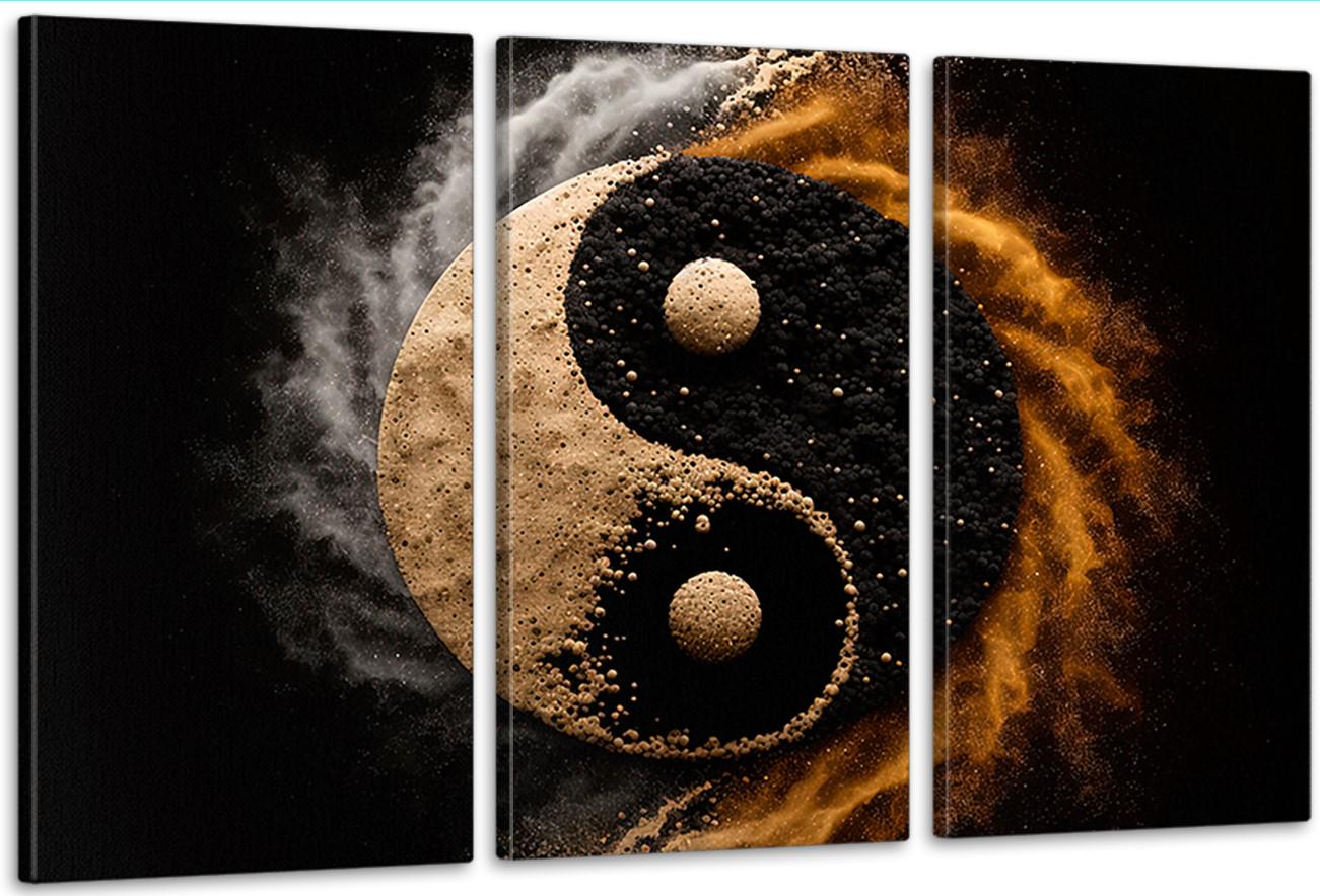 Картина модульна у вітальню/спальню Інь-Янь 70х130 см (ART-102_3A)