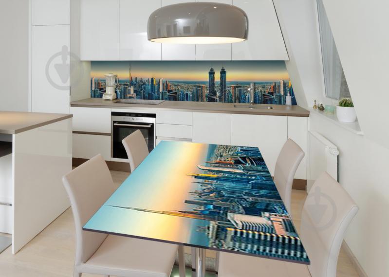Наклейка 3Д виниловая на стол Zatarga «Вид на Дубаи» 600х1200 мм для домов, квартир, столов, кофейн, кафе