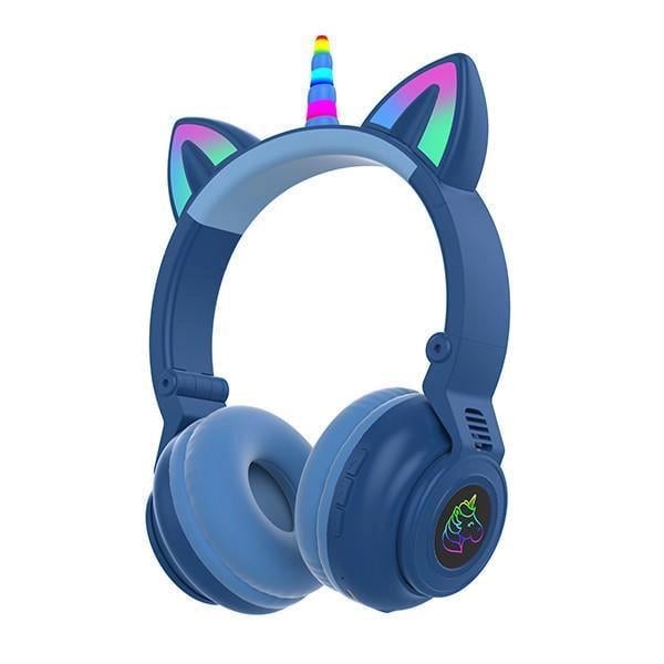 Наушники беспроводные Cat STN-27 с ушками Bluetooth RGB Синий (10919128)