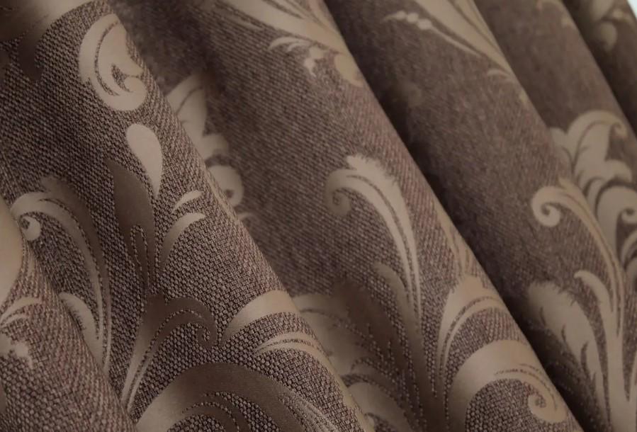 Комплект на кухню штори/ламбрекен льон 145х250 см Коричневий (039к) - фото 5