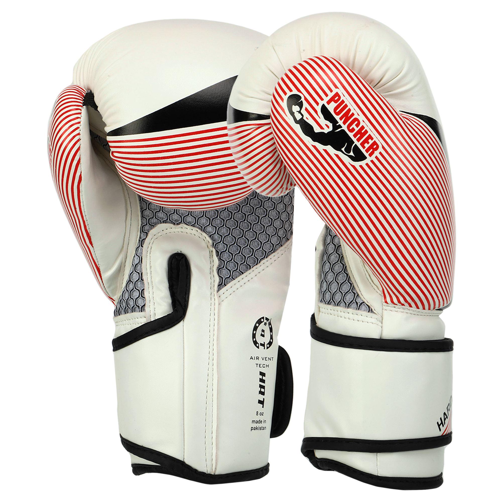 Перчатки боксерские детские Hard Touch PU 8 oz Белый/Черный (BO-7709_Белый-черный_8_унции)