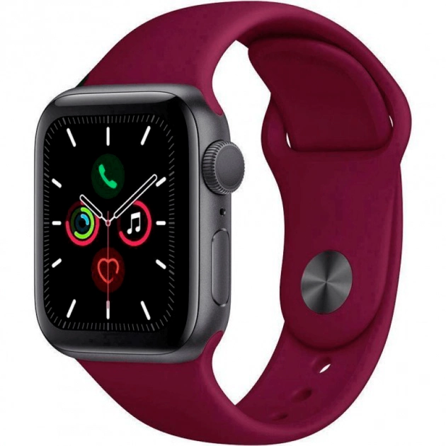 Ремешок силиконовый Sport Band для Apple Watch 42/44/45/49 мм Maroon (212-00610)