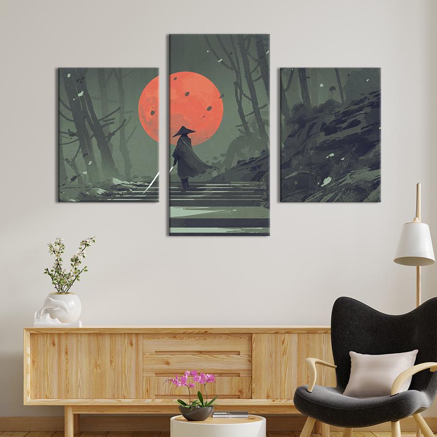 Картина для интерьера Одинокий самурай 141x90 см (513-32)