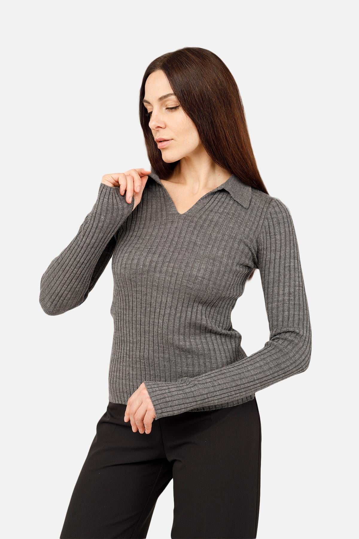 Поло женское ЦБ-00262341 р. 44 Серый (SKT001026570)