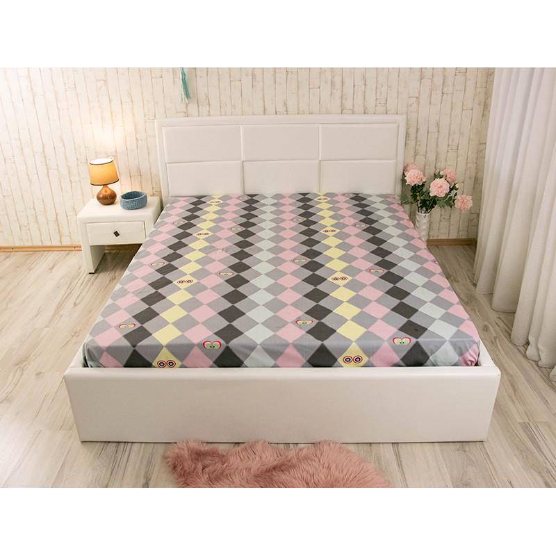 Простыня Руно Owl сатин 143x215 см Серый (28092553)