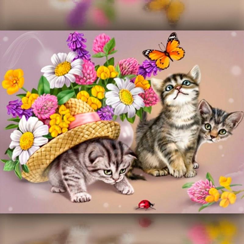 Алмазная вышивка The Wortex Diamonds Котята 40x50 см TWD50003L