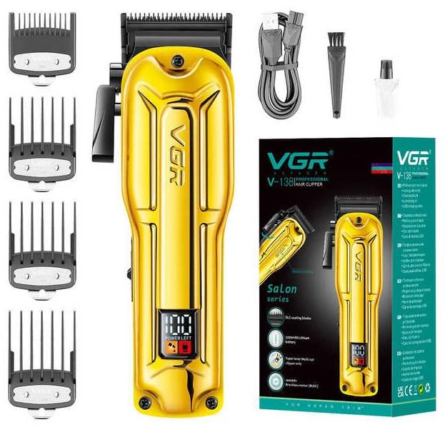 Машинка для стрижки VGR V-138 4 насадки Gold
