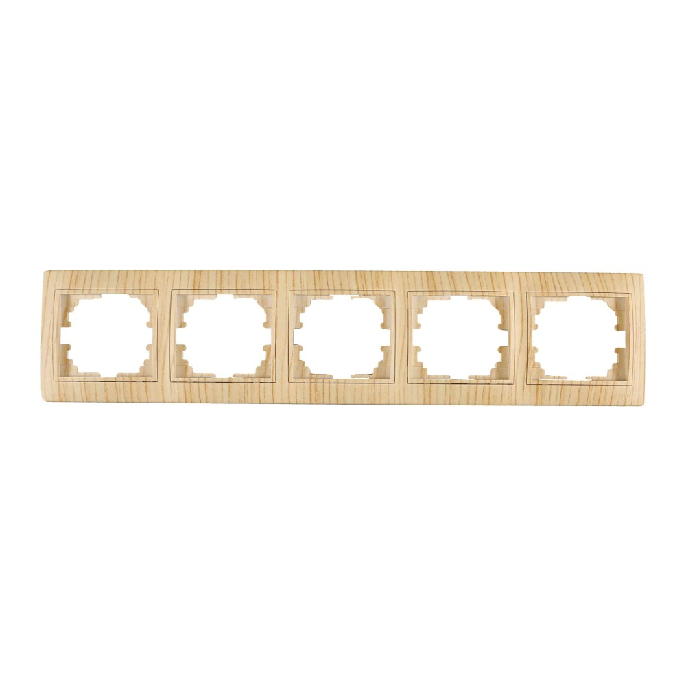 Рамка Lezard Mira 5-местная горизонтальная Дуб белый матовый