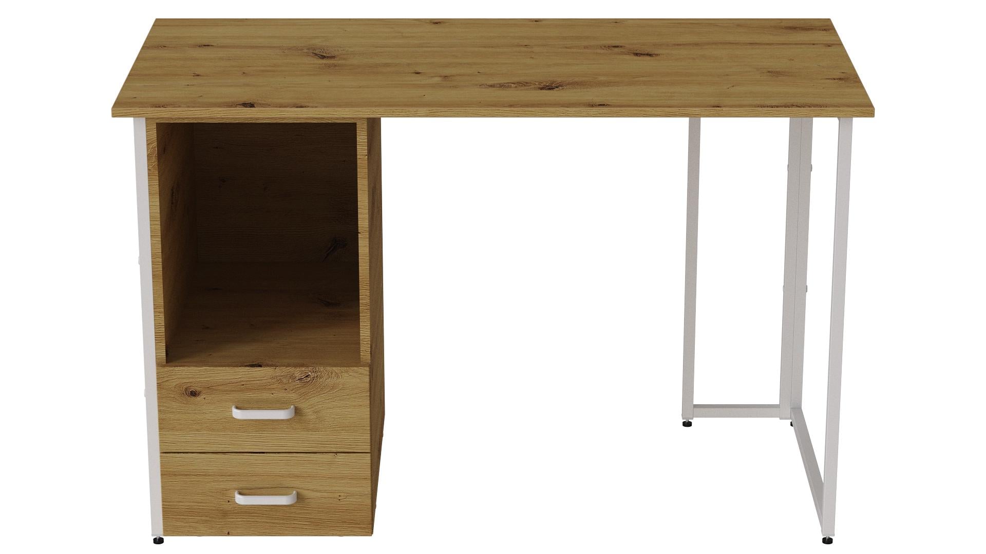 Комп'ютерний стіл Ferrum-decor Отто ДСП 32 мм 75x100x60 см Білий/Дуб Артизан (FRD-106999)