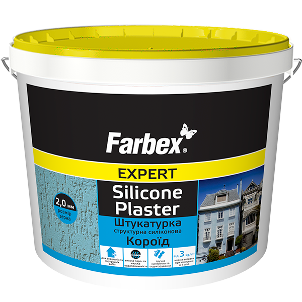 Штукатурка структурна силіконова Короїд Farbex база А 18 кг