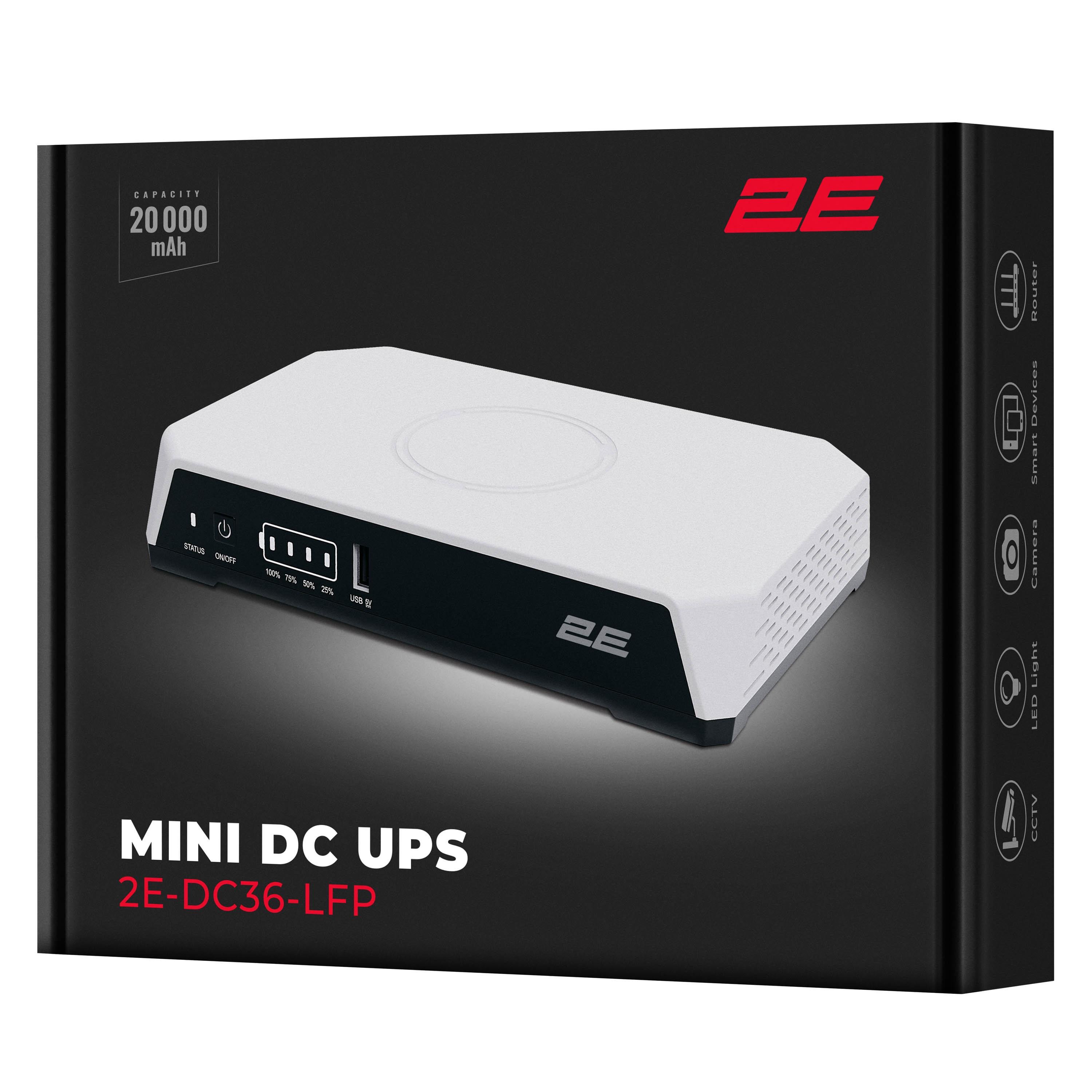 Источник бесперебойного питания 2E Mini DC 36 ВА резервный/настольный (2E-DC36-LFP) - фото 8