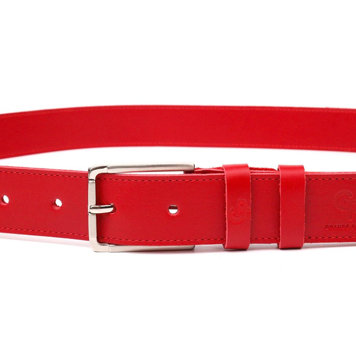 Ремень женский GRANDE PELLE Leather Belt 21455 из кожи Красный - фото 3