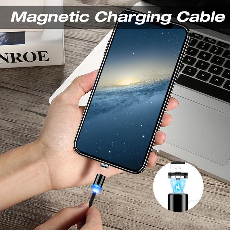 Кабель магнітний Martec 3в1 MicroUSB/Type-C/Lightning для заряджання телефону 1 м 3 A Чорний (87687-2376) - фото 4