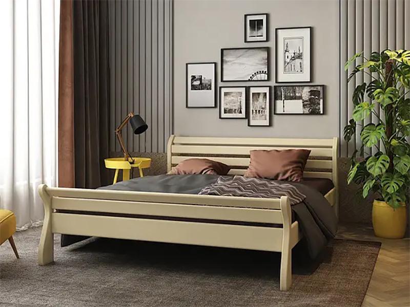 Кровать из натурального дерева сосна Stemma Верона 90x200 см Слоновая кость (34533)