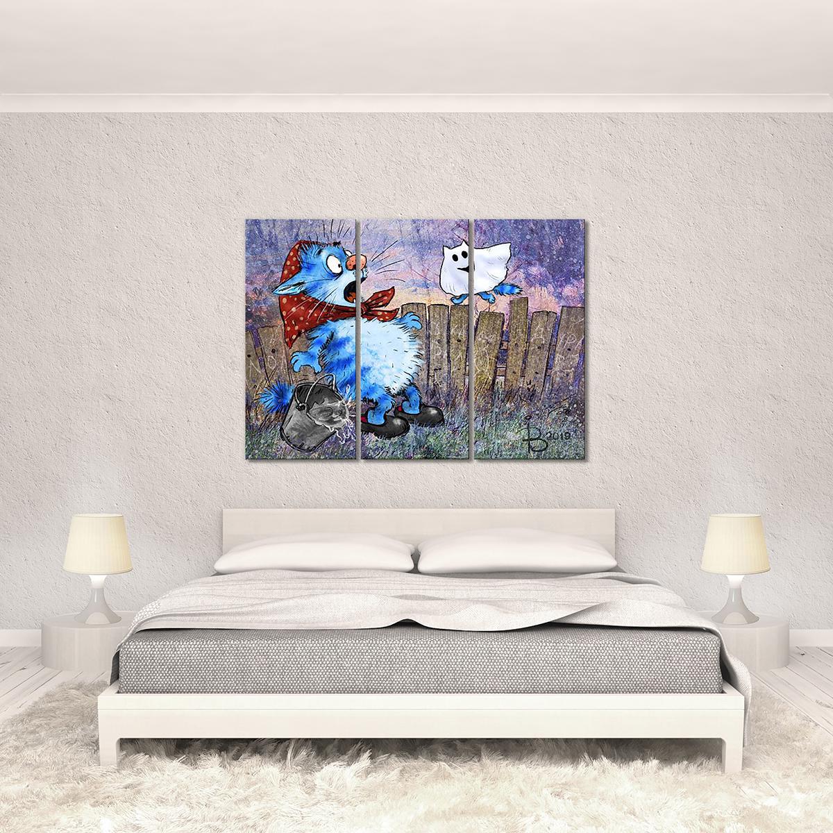 Модульная картина Привидение 3 модуля 80x120 см