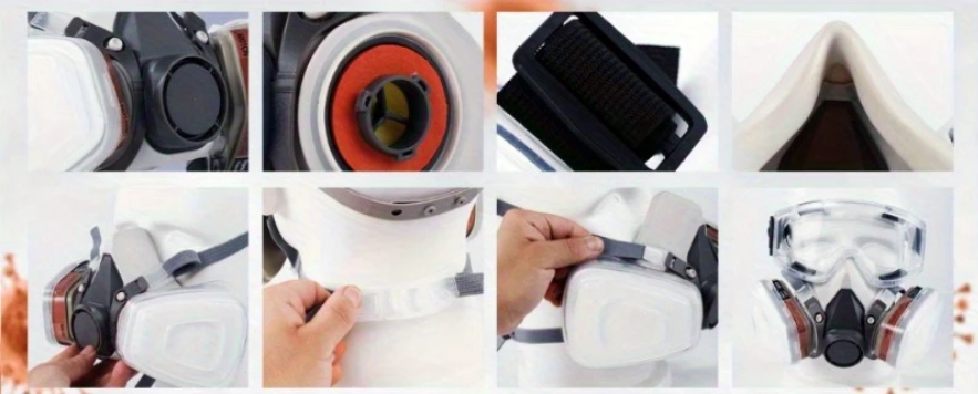 Полумаска респиратор 6200 с фильтрами 6051 с панорамными очками (1701) - фото 15 Полумаска респиратор 6200 с фильтрами 6051 с панорамными очками (1701) - фото 15