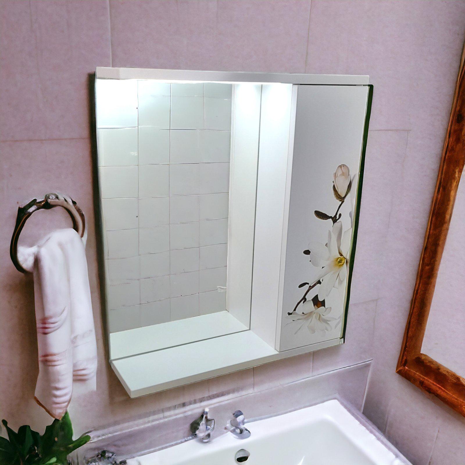 Зеркало для ванной комнаты Mikola-M Магнолия пластиковое 65 см (2367) - фото 4 Зеркало для ванной комнаты Mikola-M Магнолия пластиковое 65 см (2367) - фото 4