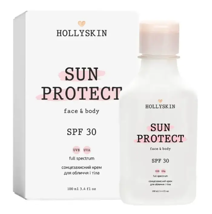 Крем для лица и тела солнцезащитный HOLLYSKIN Sun Protect SPF30 100 мл (32123849)